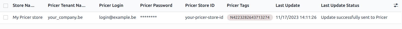 Configurazione negozio Pricer