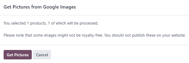 Pop-up in cui l'utente dovrebbe cliccare Ottieni immagini