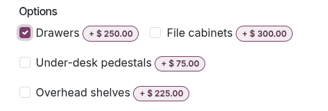 Tipo di visualizzazione Multi-checkbox