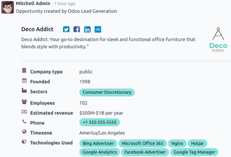 Thread chatter di un lead appena generato