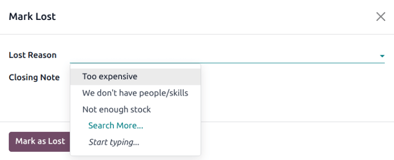 Popup motivi di perdita con motivi di esempio