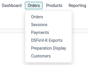 Menu per esportare DSFinV-K