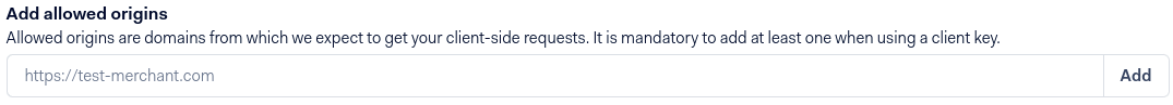 Origini consentite Adyen