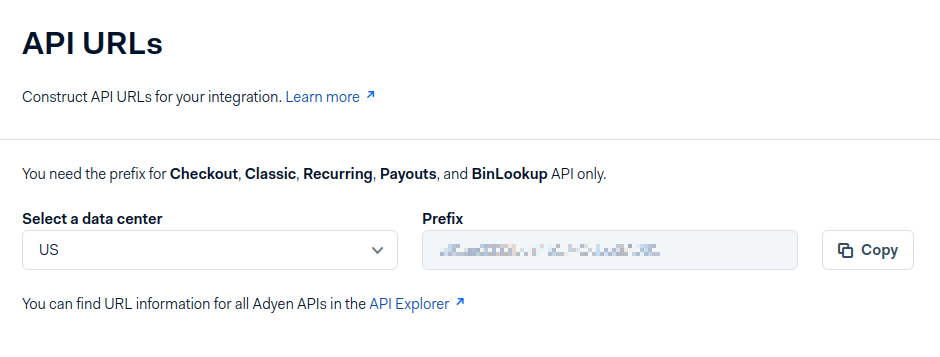 URL API Adyen
