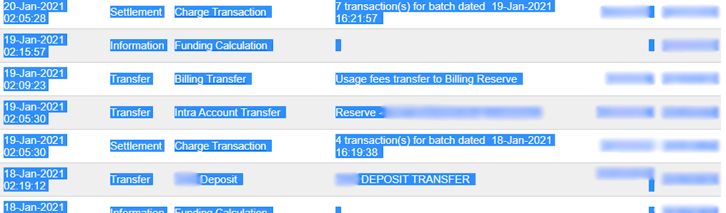 Selezione transazioni Authorize.Net