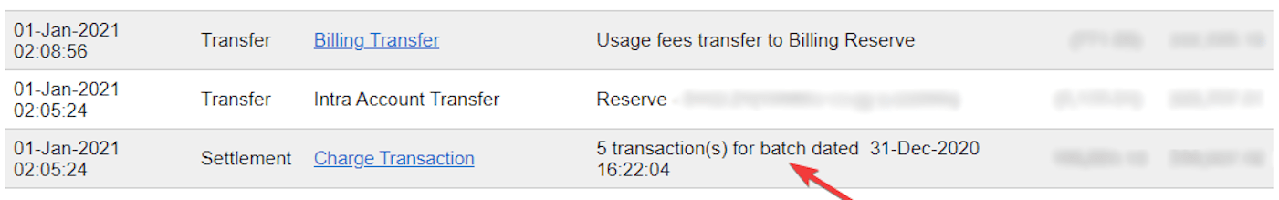 Lotto di liquidazione estratto conto Authorize.Net