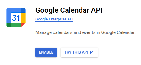 Abilita l'API Google Calendar.