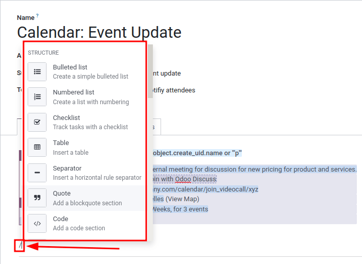 Funzionalita powerbox nel template email