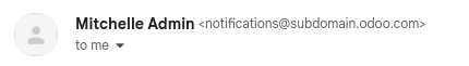 Nome del mittente reale con email statica.