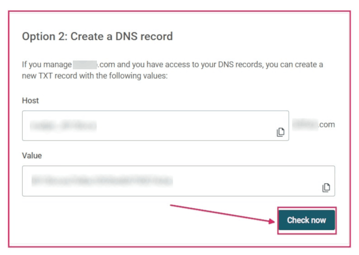 Verifica record DNS in Mailjet