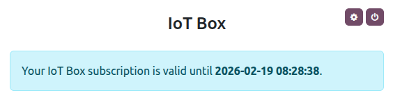 Homepage IoT Box con data di validità del certificato HTTPS
