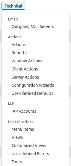 Accesso al menu tecnico