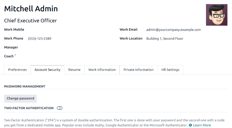 La scheda sicurezza account nel profilo utente.