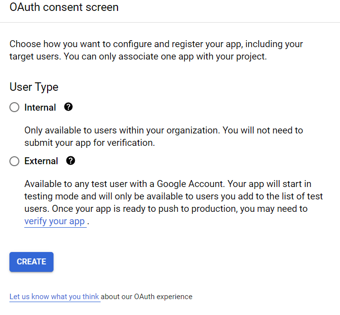 Scelta del tipo di utente nel consenso OAuth.