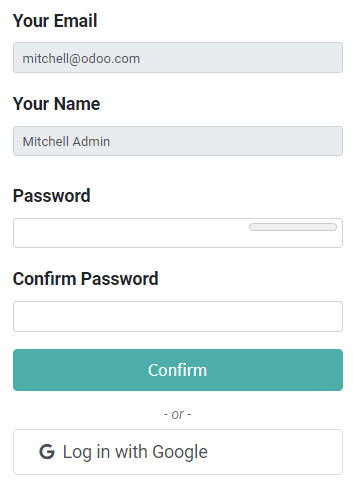Schermata di reimpostazione password con il pulsante "Accedi con Google".