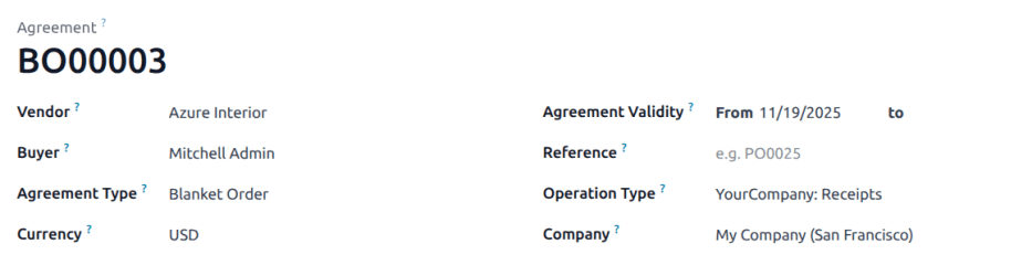 Nuovo accordo di acquisto ordine quadro con prodotti aggiunti