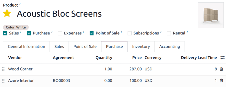 Modulo prodotto con accordo di rifornimento collegato all'ordine quadro