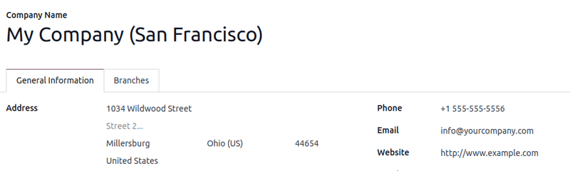 Informazioni azienda Laundry ERP